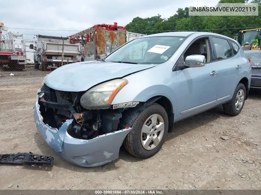 2014 Nissan Rogue Select S VIN: JN8AS5MV0EW202119 Lot: 39981694