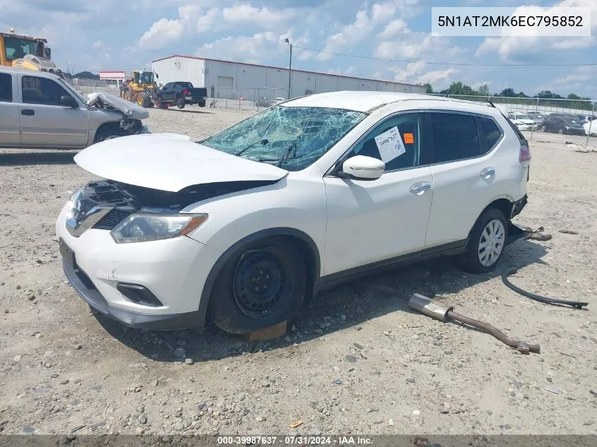 2014 Nissan Rogue S VIN: 5N1AT2MK6EC795852 Lot: 39987637