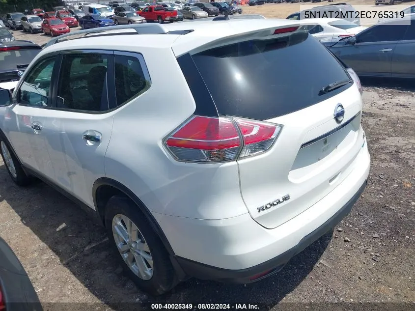 2014 Nissan Rogue Sv VIN: 5N1AT2MT2EC765319 Lot: 40025349