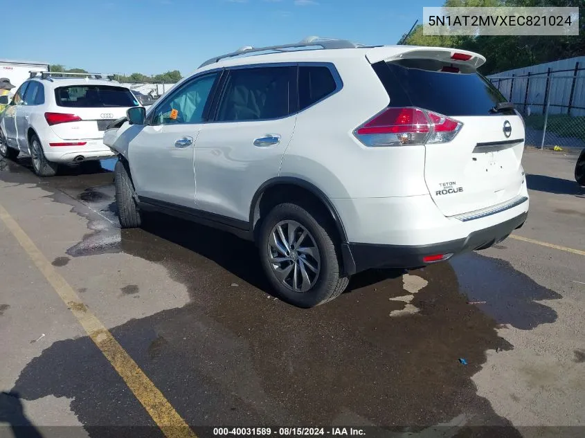 2014 Nissan Rogue Sl VIN: 5N1AT2MVXEC821024 Lot: 40031589