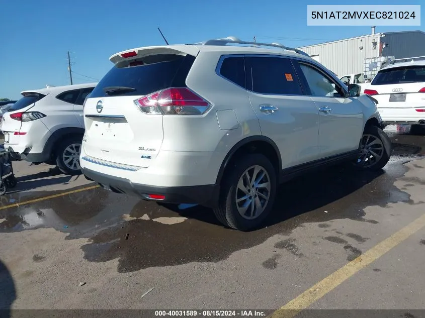 2014 Nissan Rogue Sl VIN: 5N1AT2MVXEC821024 Lot: 40031589