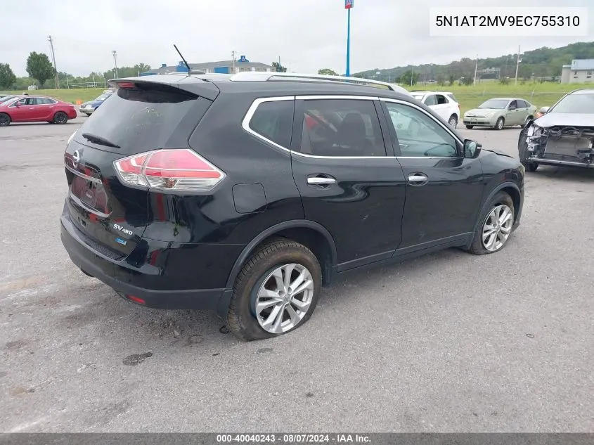 2014 Nissan Rogue Sv VIN: 5N1AT2MV9EC755310 Lot: 40040243