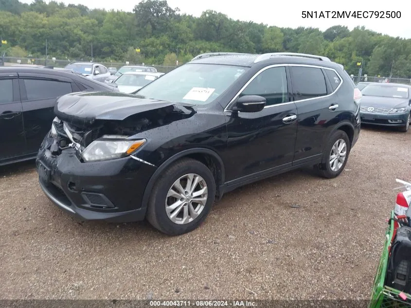 2014 Nissan Rogue S/Sl/Sv VIN: 5N1AT2MV4EC792500 Lot: 40043711