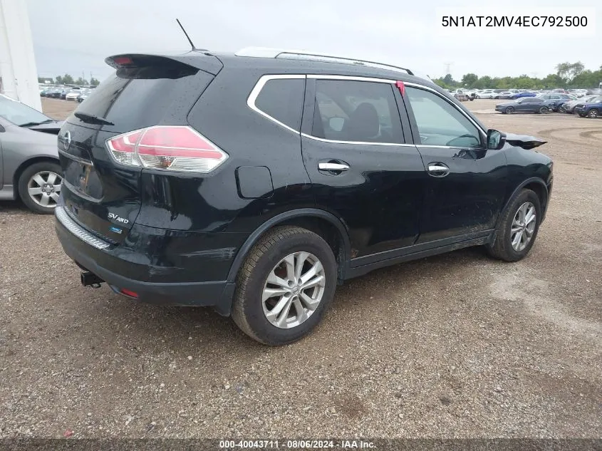 2014 Nissan Rogue S/Sl/Sv VIN: 5N1AT2MV4EC792500 Lot: 40043711