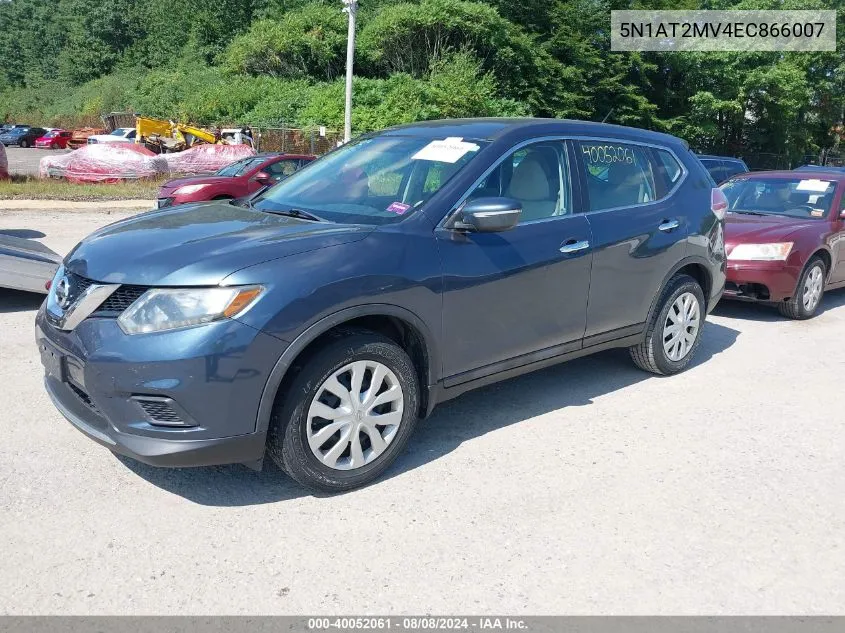 2014 Nissan Rogue S VIN: 5N1AT2MV4EC866007 Lot: 40052061