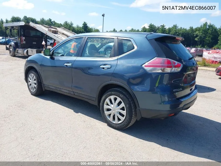 2014 Nissan Rogue S VIN: 5N1AT2MV4EC866007 Lot: 40052061