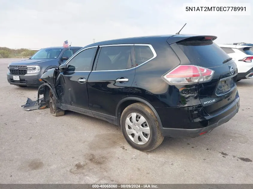 5N1AT2MT0EC778991 2014 Nissan Rogue S/Sl/Sv