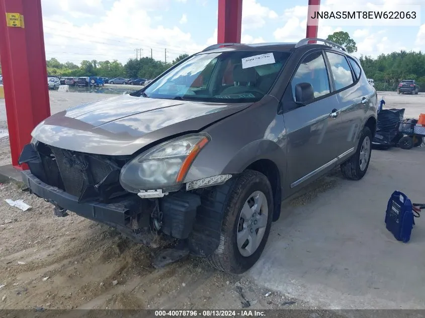 2014 Nissan Rogue Select S VIN: JN8AS5MT8EW622063 Lot: 40078796