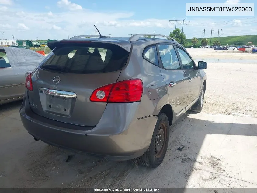 2014 Nissan Rogue Select S VIN: JN8AS5MT8EW622063 Lot: 40078796