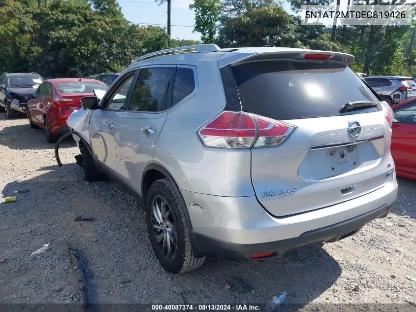 2014 Nissan Rogue Sl VIN: 5N1AT2MT0EC819426 Lot: 40087374