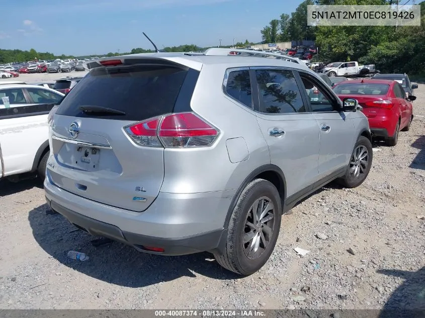 2014 Nissan Rogue Sl VIN: 5N1AT2MT0EC819426 Lot: 40087374