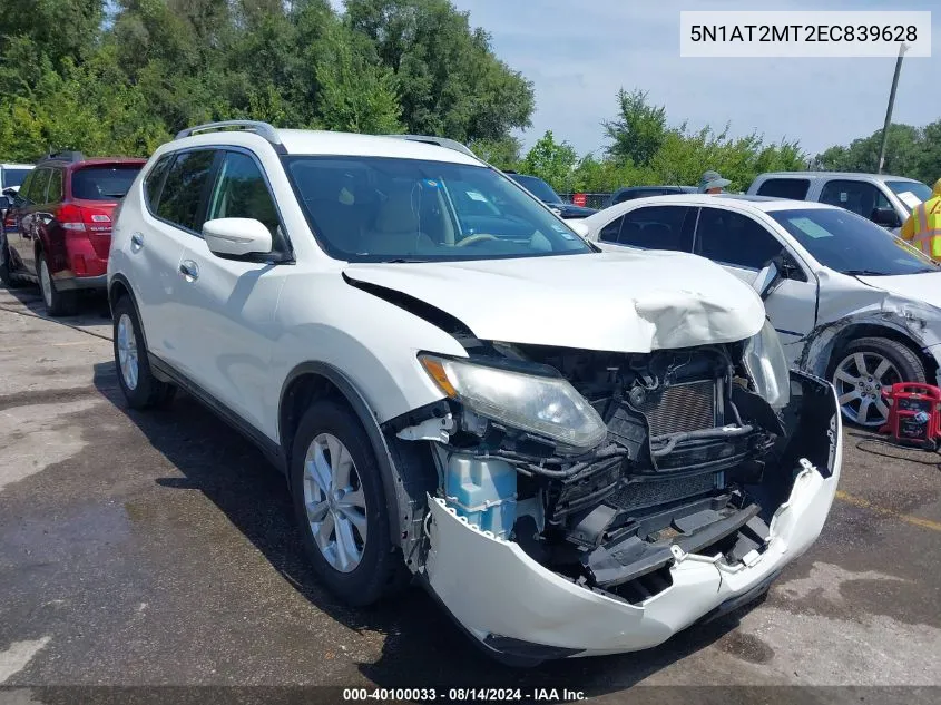 2014 Nissan Rogue Sv VIN: 5N1AT2MT2EC839628 Lot: 40100033