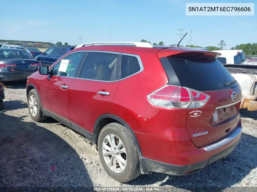 2014 Nissan Rogue Sv VIN: 5N1AT2MT6EC796606 Lot: 40118449