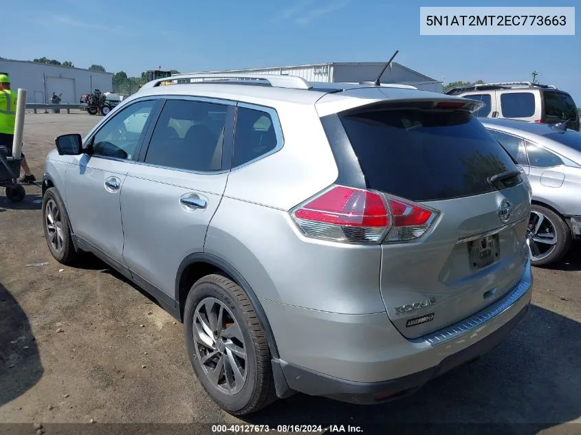 2014 Nissan Rogue Sl VIN: 5N1AT2MT2EC773663 Lot: 40127673