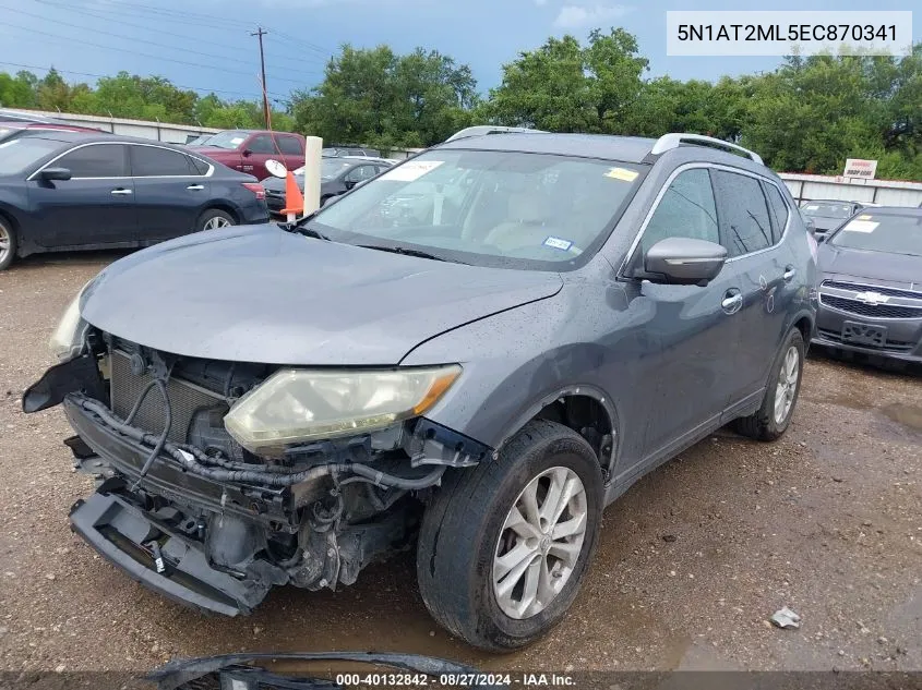 2014 Nissan Rogue Sv VIN: 5N1AT2ML5EC870341 Lot: 40132842