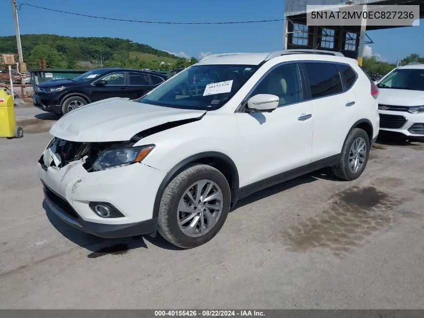 2014 Nissan Rogue Sl VIN: 5N1AT2MV0EC827236 Lot: 40155426