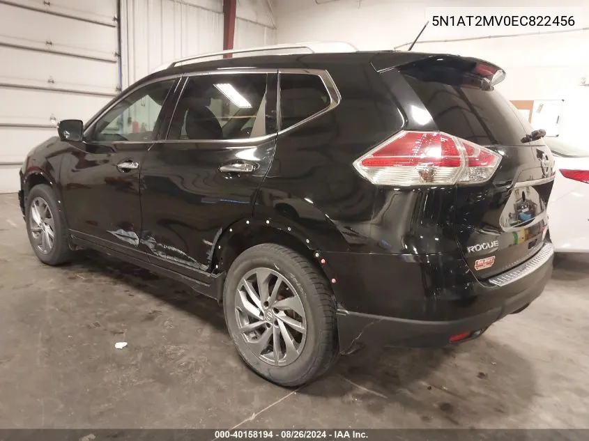 2014 Nissan Rogue Sl VIN: 5N1AT2MV0EC822456 Lot: 40158194