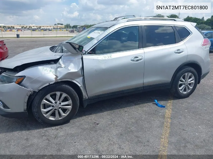 2014 Nissan Rogue Sv VIN: 5N1AT2MT7EC801800 Lot: 40173296