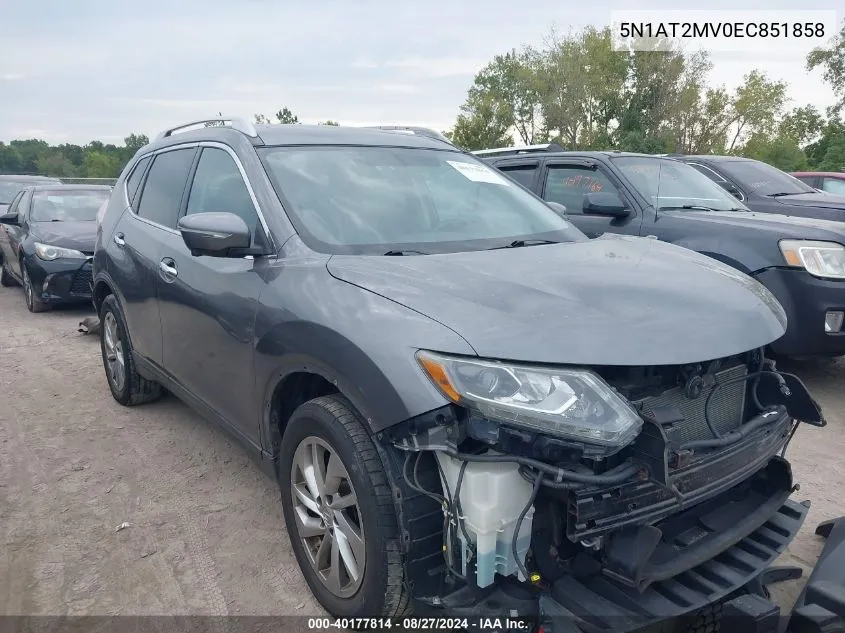 2014 Nissan Rogue Sl VIN: 5N1AT2MV0EC851858 Lot: 40177814