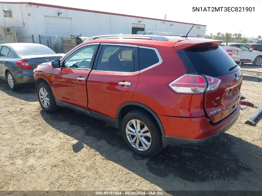 2014 Nissan Rogue Sv VIN: 5N1AT2MT3EC821901 Lot: 40191964