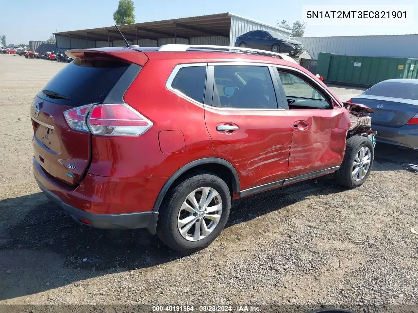 2014 Nissan Rogue Sv VIN: 5N1AT2MT3EC821901 Lot: 40191964