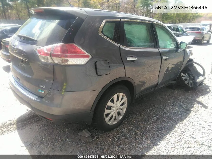 2014 Nissan Rogue S VIN: 5N1AT2MVXEC866495 Lot: 40197876