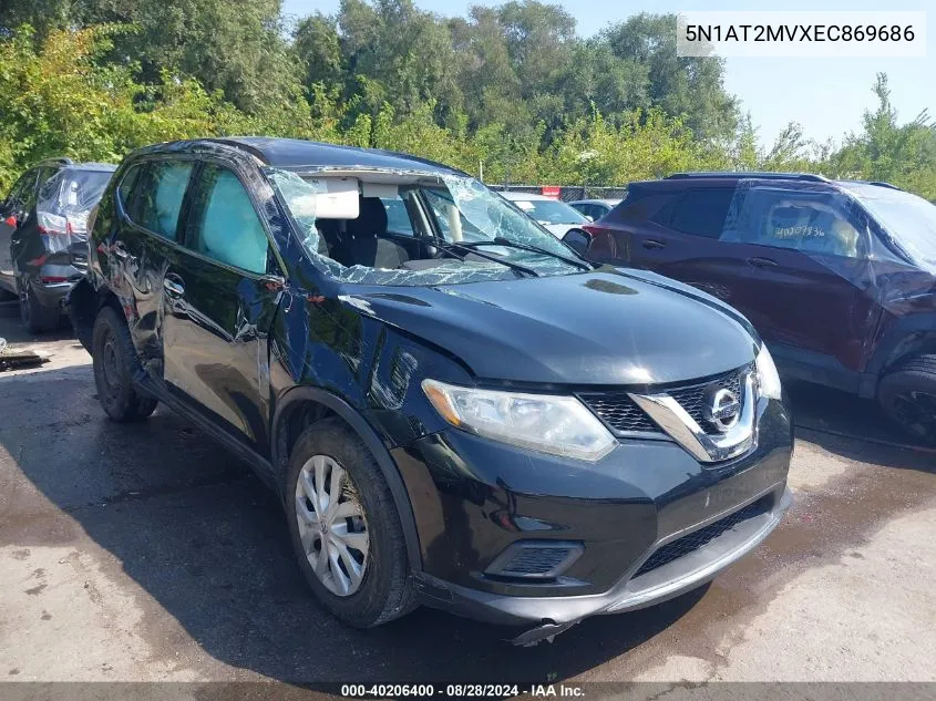 2014 Nissan Rogue S VIN: 5N1AT2MVXEC869686 Lot: 40206400