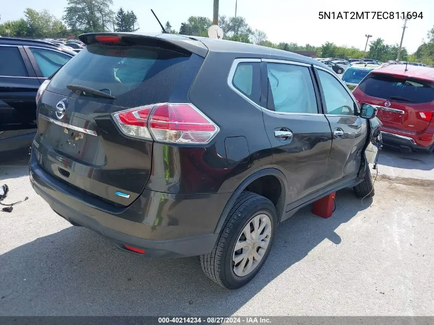 2014 Nissan Rogue S VIN: 5N1AT2MT7EC811694 Lot: 40214234