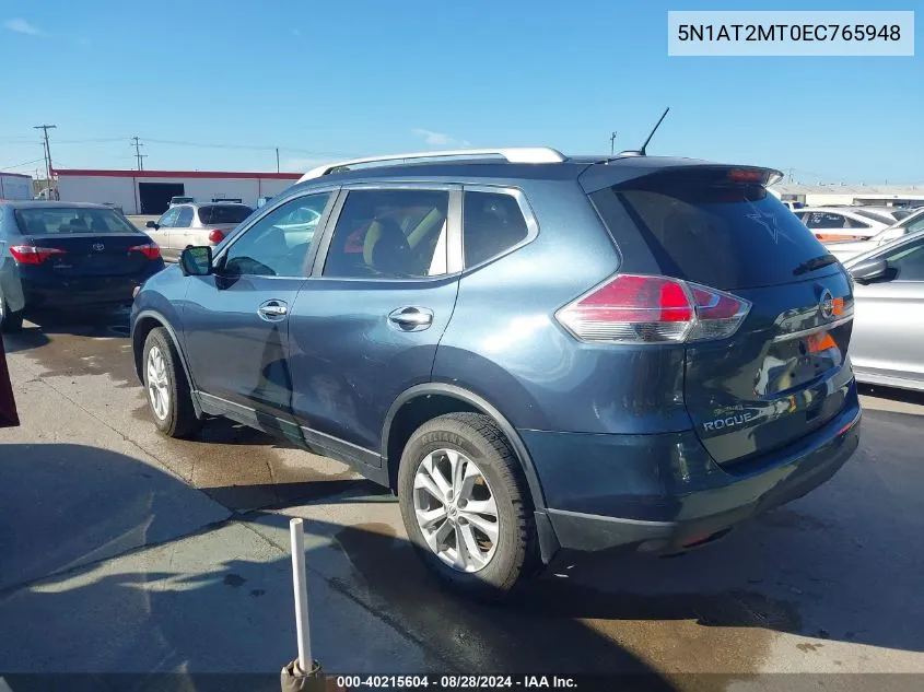 2014 Nissan Rogue Sv VIN: 5N1AT2MT0EC765948 Lot: 40215604