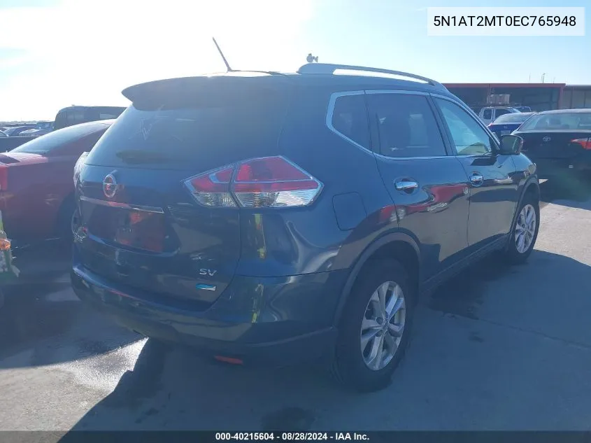 2014 Nissan Rogue Sv VIN: 5N1AT2MT0EC765948 Lot: 40215604