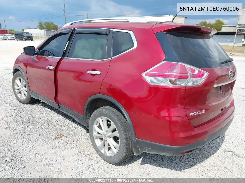 2014 Nissan Rogue Sv VIN: 5N1AT2MT0EC760006 Lot: 40227710