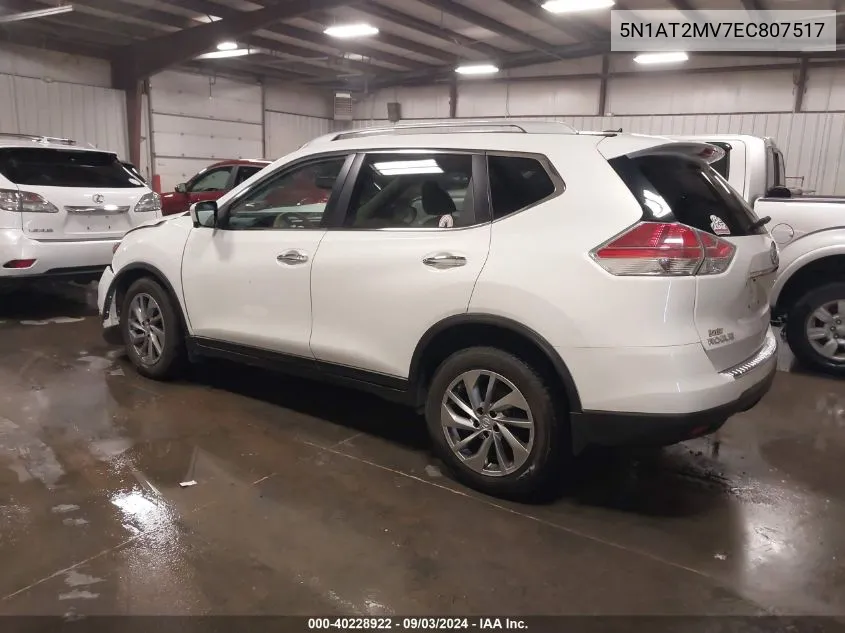 2014 Nissan Rogue Sl VIN: 5N1AT2MV7EC807517 Lot: 40228922