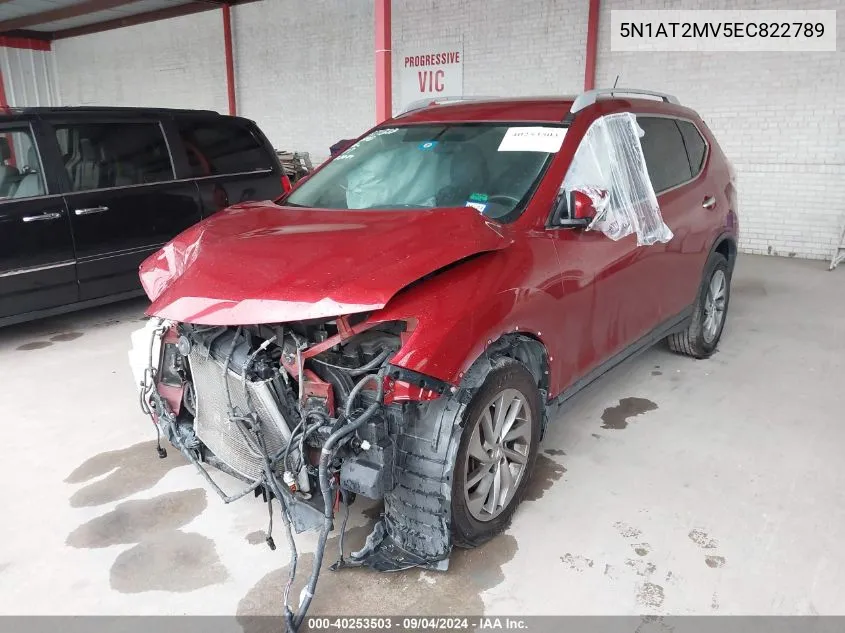 2014 Nissan Rogue Sl VIN: 5N1AT2MV5EC822789 Lot: 40253503