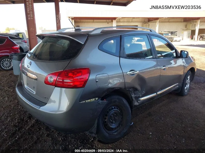 2014 Nissan Rogue Select S VIN: JN8AS5MVXEW203536 Lot: 40254409