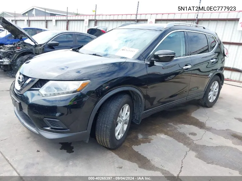 2014 Nissan Rogue S/Sl/Sv VIN: 5N1AT2ML0EC777923 Lot: 40265397