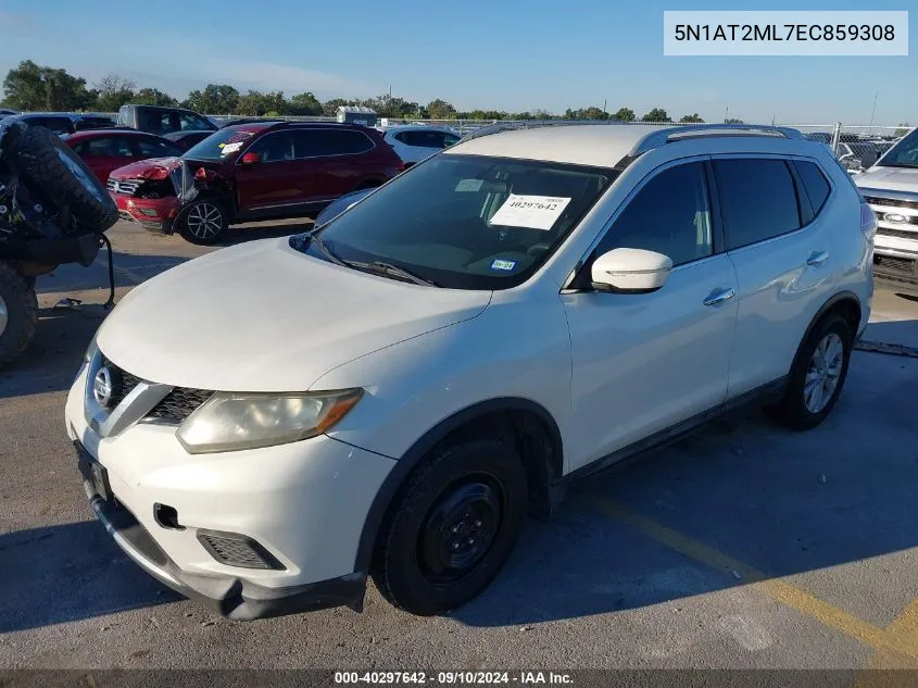 2014 Nissan Rogue Sv VIN: 5N1AT2ML7EC859308 Lot: 40297642