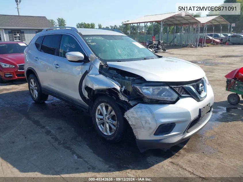 2014 Nissan Rogue Sv VIN: 5N1AT2MV0EC871091 Lot: 40342635