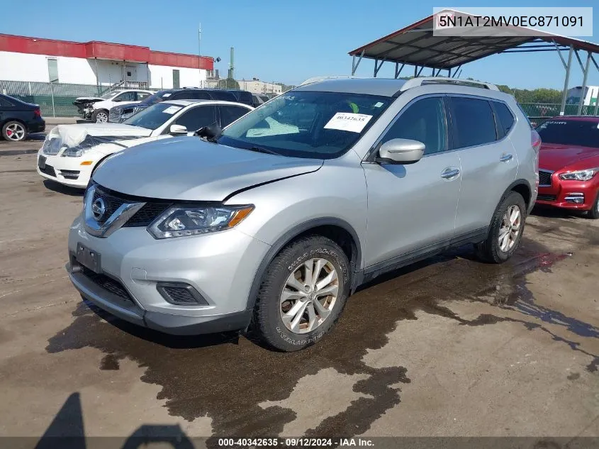 2014 Nissan Rogue Sv VIN: 5N1AT2MV0EC871091 Lot: 40342635