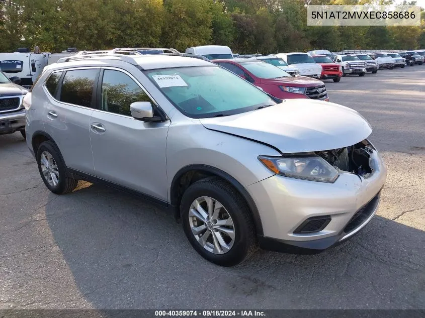 2014 Nissan Rogue S/Sl/Sv VIN: 5N1AT2MVXEC858686 Lot: 40359074