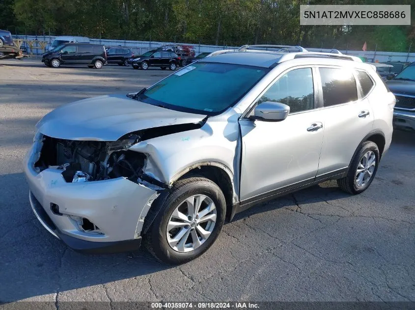 2014 Nissan Rogue S/Sl/Sv VIN: 5N1AT2MVXEC858686 Lot: 40359074