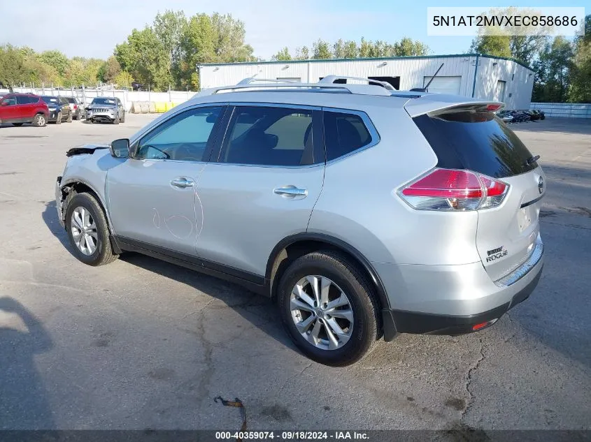 2014 Nissan Rogue S/Sl/Sv VIN: 5N1AT2MVXEC858686 Lot: 40359074