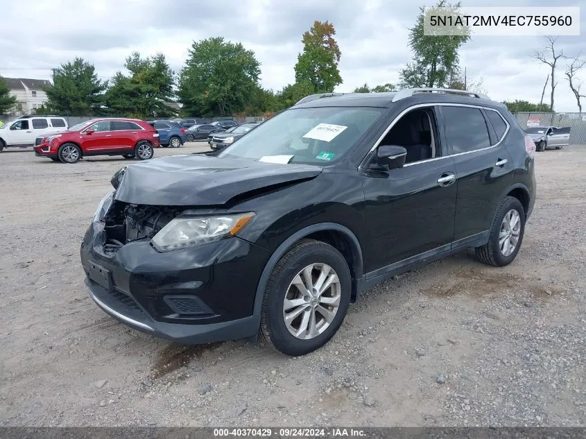 2014 Nissan Rogue S/Sl/Sv VIN: 5N1AT2MV4EC755960 Lot: 40370429