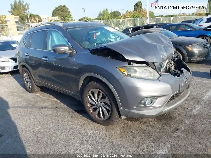 2014 Nissan Rogue Sl VIN: 5N1AT2MT5EC797326 Lot: 40374580