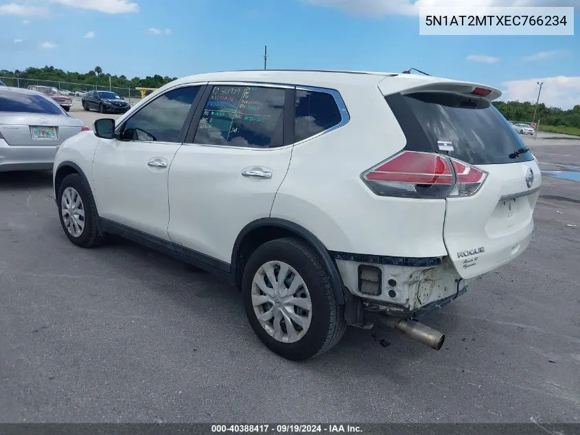 2014 Nissan Rogue S VIN: 5N1AT2MTXEC766234 Lot: 40388417