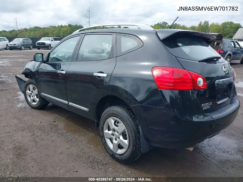 2014 Nissan Rogue Select S VIN: JN8AS5MV6EW701782 Lot: 40399747