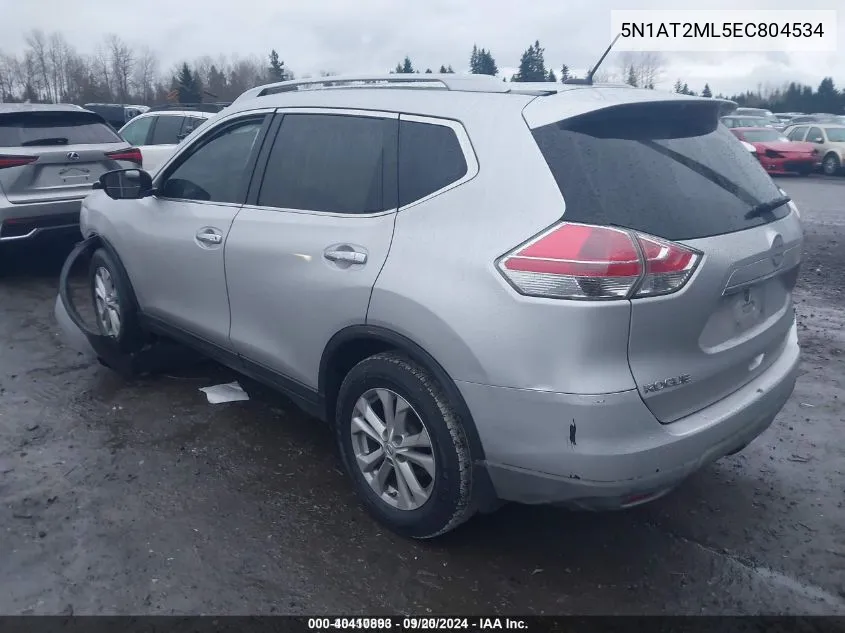 2014 Nissan Rogue S/Sl/Sv VIN: 5N1AT2ML5EC804534 Lot: 40410893