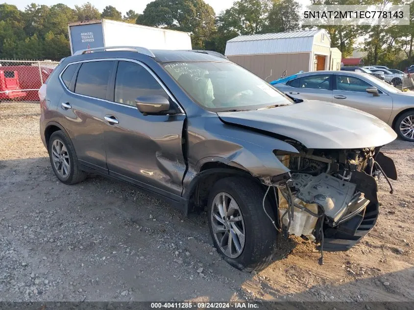 2014 Nissan Rogue S/Sl/Sv VIN: 5N1AT2MT1EC778143 Lot: 40411285