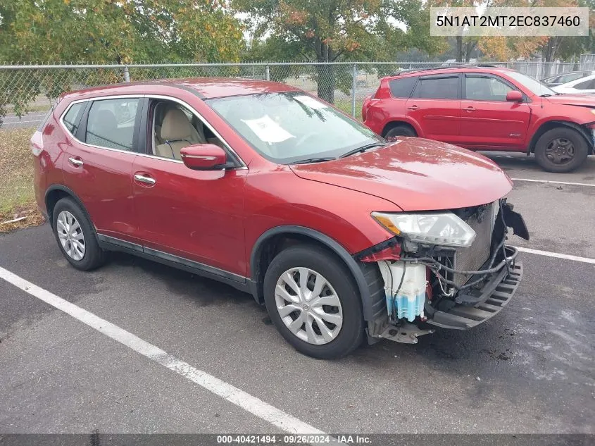 2014 Nissan Rogue S VIN: 5N1AT2MT2EC837460 Lot: 40421494