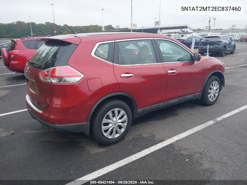 2014 Nissan Rogue S VIN: 5N1AT2MT2EC837460 Lot: 40421494