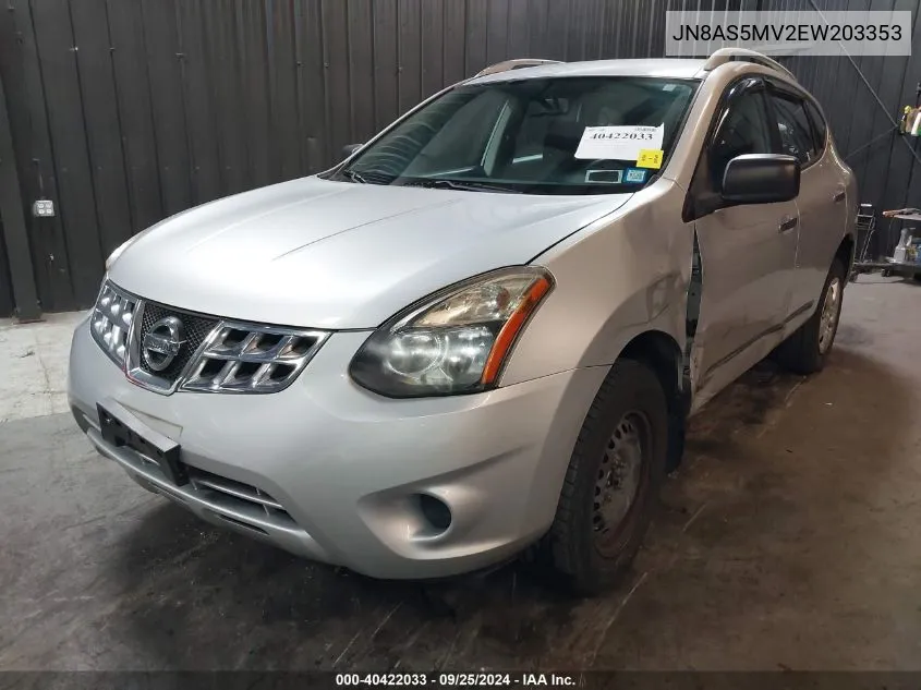 2014 Nissan Rogue Select S VIN: JN8AS5MV2EW203353 Lot: 40422033